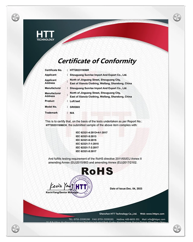 2023.12.4 - Cama alta - Certificado RoHS