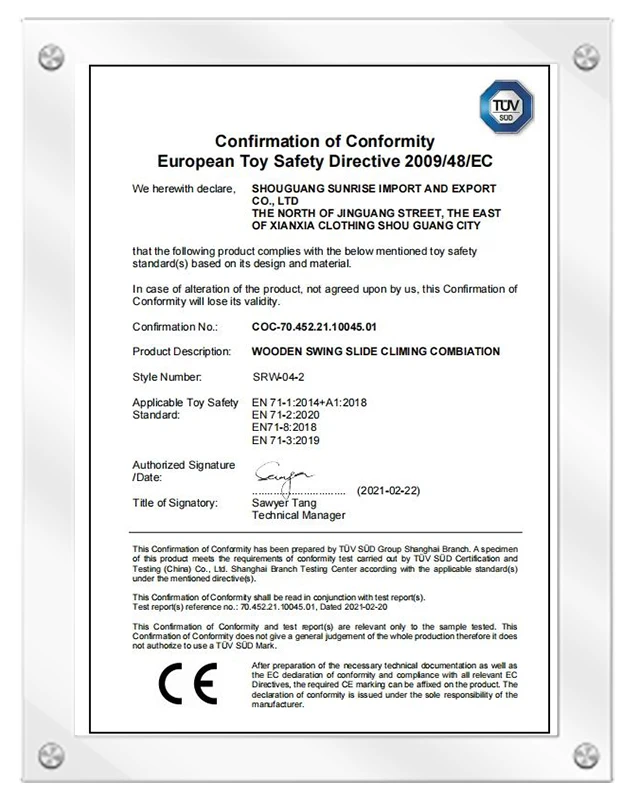 Certificado CE - Andamios