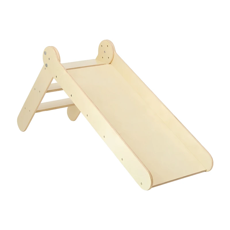 Parque infantil de madera plegable 2 en 1 con tobog&aacute;n &ndash; Gimnasio interior Montessori para ni&ntilde;os pequ