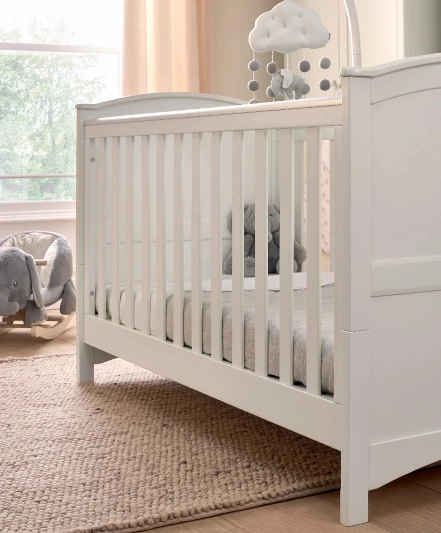 Juego de muebles para ni&ntilde;os de gama peque&ntilde;a y moderna de 3 piezas, cuna de pino para beb&eacute;