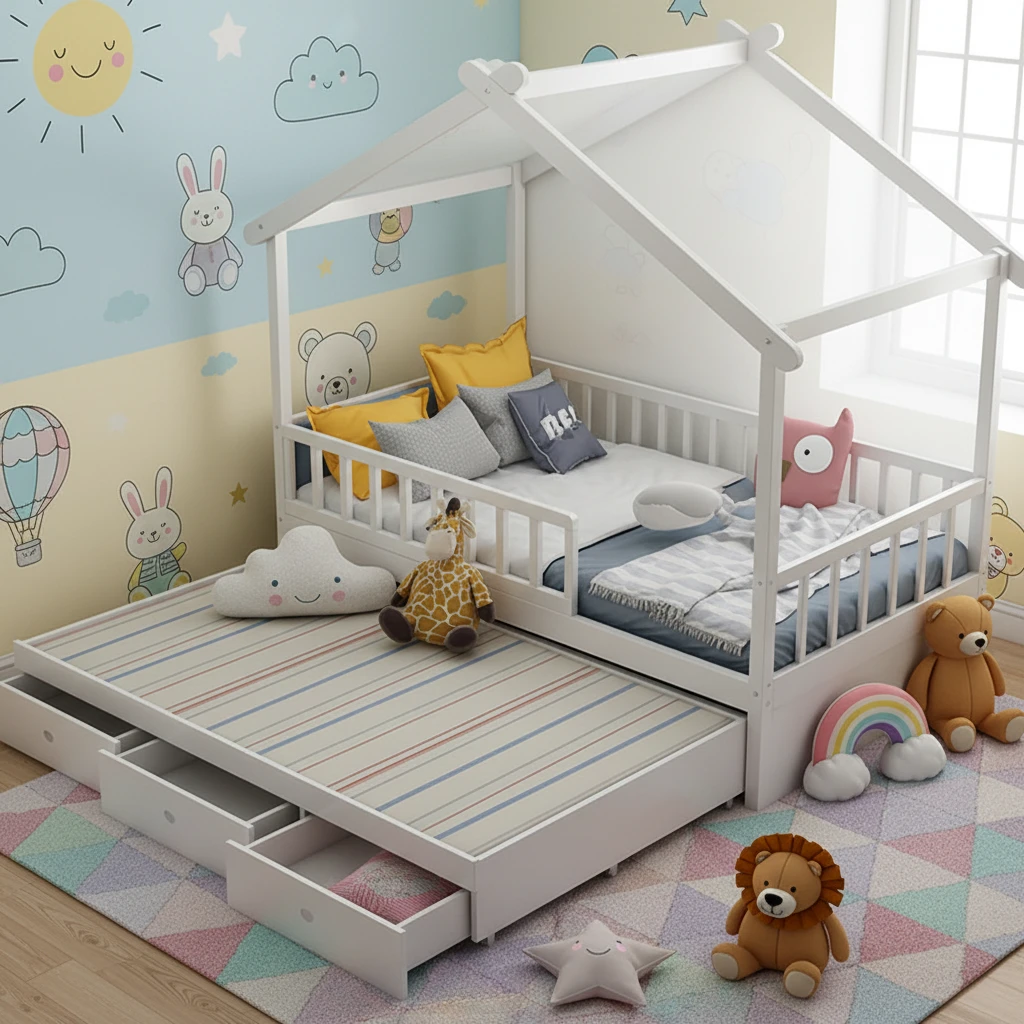 Sistema de madera contempor&aacute;neo al por mayor de los muebles del dormitorio de los ni&ntilde;os Montessori d