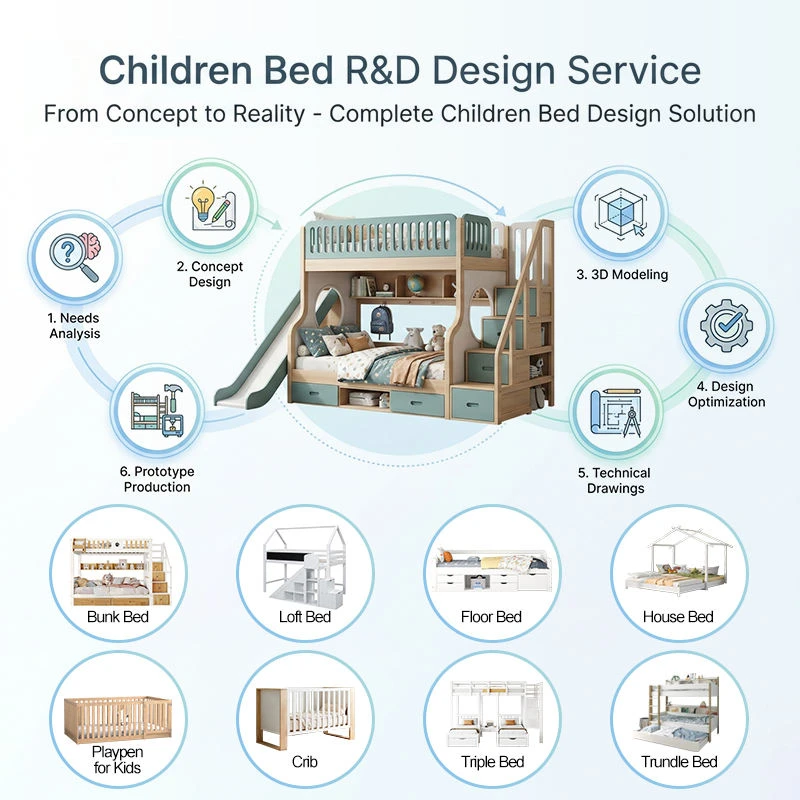 Cama alta de madera contempor&aacute;nea para ni&ntilde;os, juego de muebles de dormitorio de alta calidad que aho