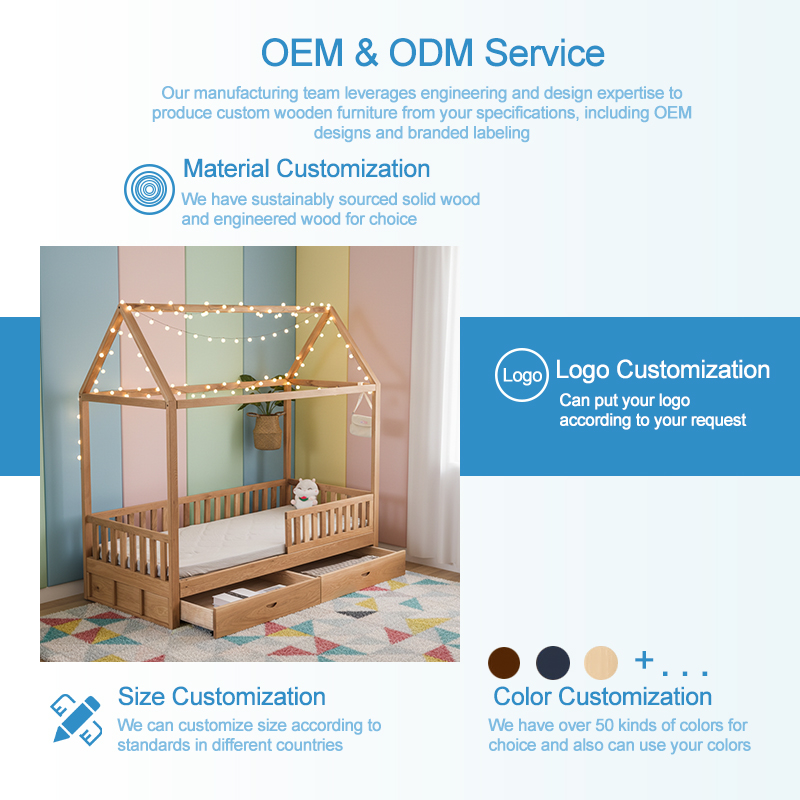 Litera de madera maciza para niños estilo granja con cajones de almacenamiento y barandillas de seguridad