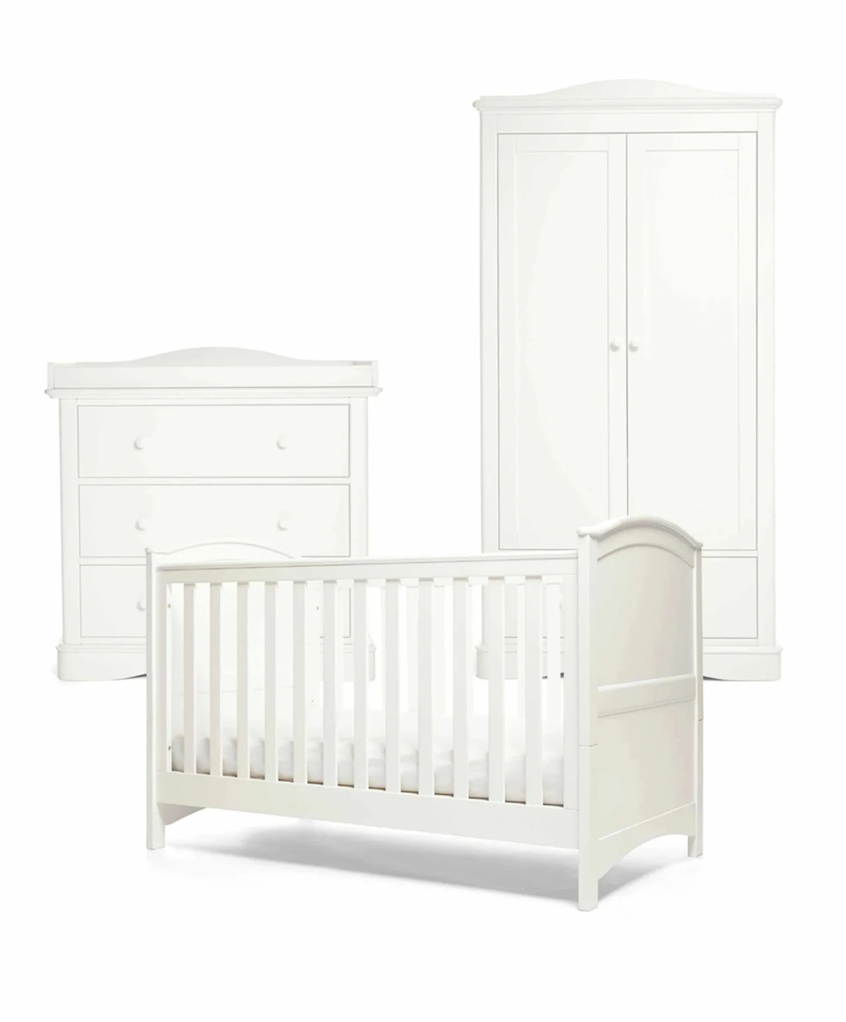 Juego de muebles para ni&ntilde;os de gama peque&ntilde;a y moderna de 3 piezas, cuna de pino para beb&eacute;