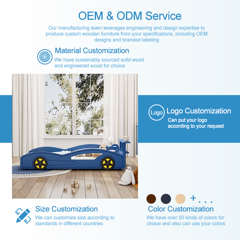 Cama doble moderna de madera para coche de carreras, sofá cama ecológico con almacenamiento y ruedas para adolescentes