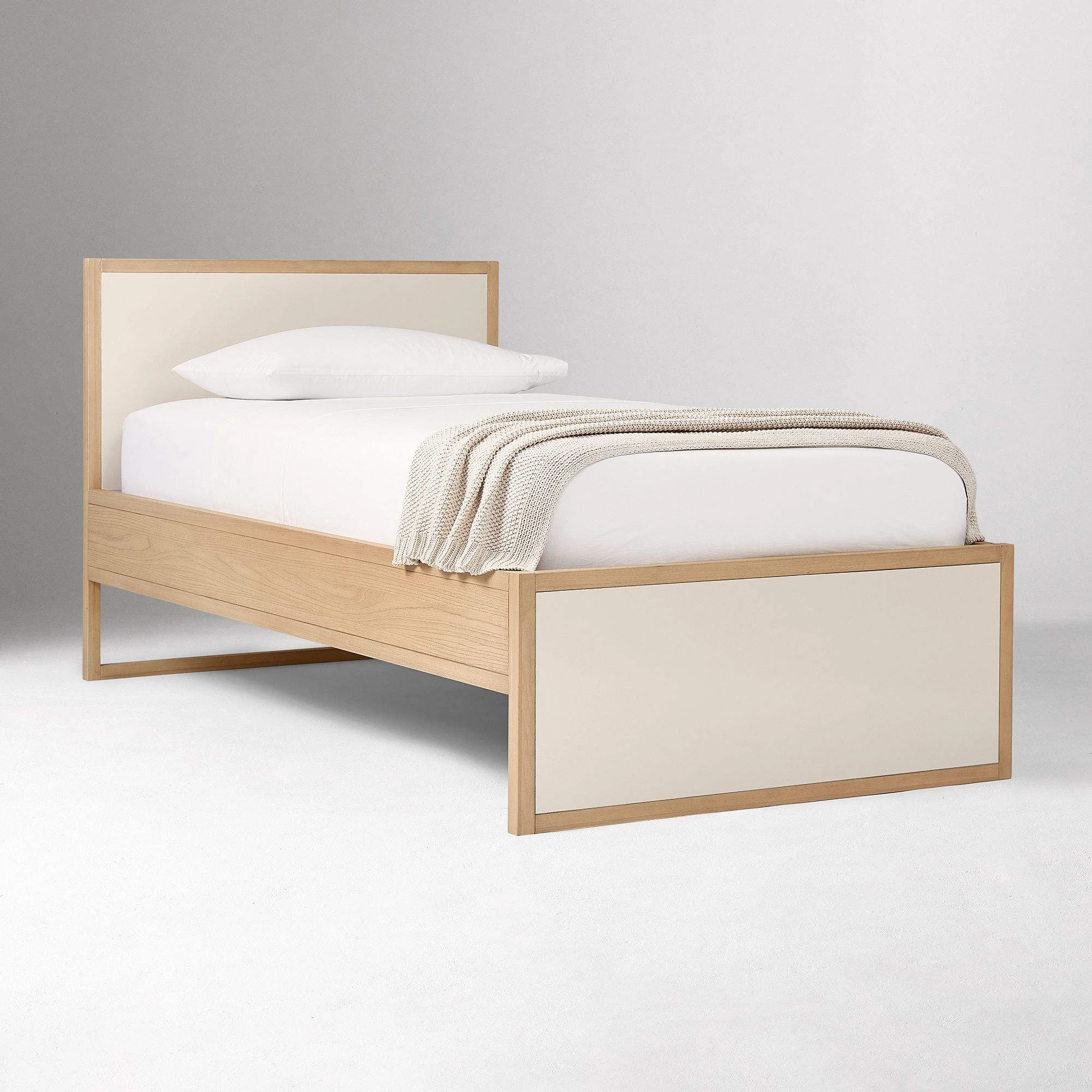 Cama de plataforma de tama&ntilde;o doble moderna con cama nido extra&iacute;ble, marco de cama de madera minimali